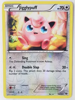 REVERSE HOLO Jigglypuff 78/99 LP - 2012 Next Destinies Pokemon Card - Sui Art - Image 1