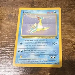 Pokemon TCG Lapras Fossil Holo Rare 10/62 Unlimited 80 HP English - Image 1