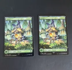 MTG Chocobo Track Foil Final Fantasy Forest Basic Land 0482 Regular EN Lot of 2 - Image 1