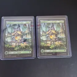 MTG Chocobo Track Foil Final Fantasy Forest Basic Land 0482 Regular EN Lot of 2 - Image 3