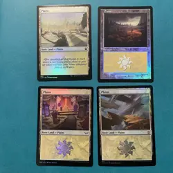 MTG LP: Holo Plains Basic Land Lot, English (4 Cards) - Image 1