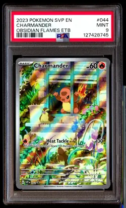 PSA 9 Charmander 044 Obsidian Flames Elite Trainer Box Pokemon - Image 1