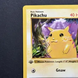 1st Edition Pikachu 58/102 Base Set Yellow Cheeks Shadowless Pokemon Card - Image 2