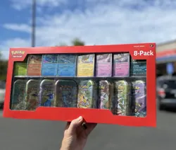 Pokemon TCG Prismatic Evolutions Costco 8 Mini-Tin Bundle w/ Promo Cards SEALED - Image 1