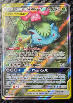 Pokemon TCG Venusaur & Snivy GX Black Star Promo SM229 Holo Card - Image 1
