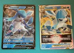 Pokemon TCG Glaceon V & Glaceon VSTAR 2 Card Lot Basic VSTAR Holo Promo SWSH - Image 2