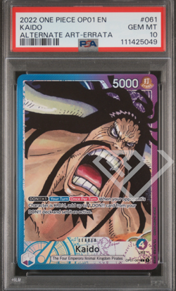 One Piece Card Kaido OP01-061 Leader Alt Art - PSA 10 English Errata Corrige - Image 1