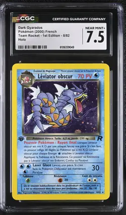 CGC 7.5 Dark Gyarados 8/82 Holo Team Rocket - 1st Edition French Pokemon Card - Image 1