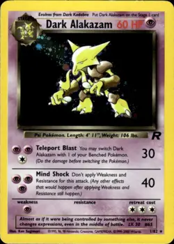 Pokemon Dark Alakazam 1/82 Team Rocket Holo Rare Moderately Played - Image 1