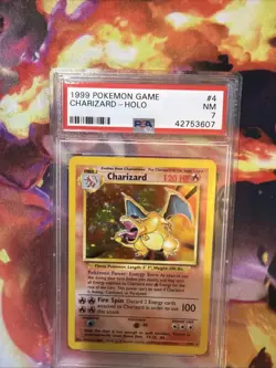 1999 POKEMON BASE SET UNLIMITED #4 CHARIZARD-HOLO PSA 7 - Image 2
