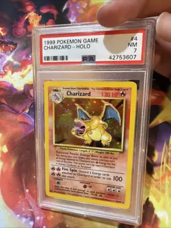1999 POKEMON BASE SET UNLIMITED #4 CHARIZARD-HOLO PSA 7 - Image 4