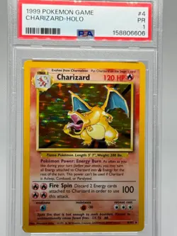 Pokemon Charizard 1999 Base Set Holo Rare #4/102 Pokemon TCG | PSA 1 - Image 1