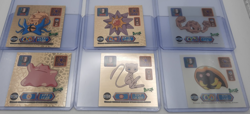 Amada Pokemon Game Freak Stickers 4 Super DX Gold & 2 Others Lot of 6 - Image 1