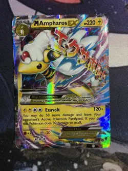 Mega M Ampharos EX 28/98 XY Ancient Origins Holo Ultra Rare Pokemon Card HP - Image 2