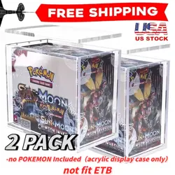 2 pack New Pokemon Booster Box Acrylic Protective Display Case Magnetic Hot Sale - Image 1