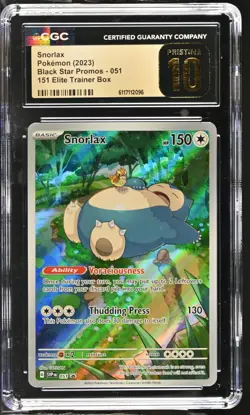 POKEMON 151 CGC PRISTINE 10 SNORLAX #051 ETB BLACK STAR PROMO - Image 1