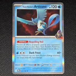 Team Rocket's Articuno 051/182 Rare Destined Rivals Pokemon Holo Lightly Played - Image 1