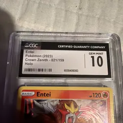 Holo Entei 021/159 Holo Rare Crown Zenith Pokemon TCG - Image 3