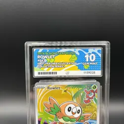 Ace Perfect 10 Rowlet 043 First Partner Illustration Promo Gem Mint Pokemon - Image 3