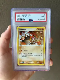 Pokemon Groudon EX Emerald Holo Rare #5/106 English 2005 PSA 9 - Image 1