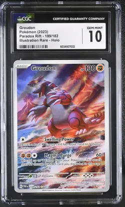 Groudon 199/182 Illustration Rare Holo Paradox Rift Pokemon CGC 10 Gem Mint - Image 1