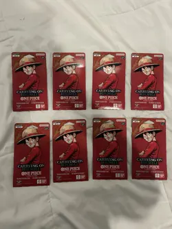One Piece OP-13 Carrying On His Will Sleeved Booster Pack Lot x8 English Sealed - Image 1
