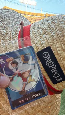 Bandai One Piece x Los Angeles Dodgers Monkey D. Luffy Don!! Card OnlyPromo Holo - Image 2