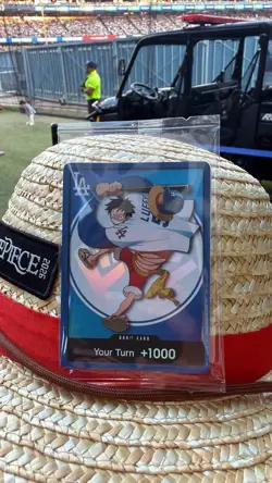 Bandai One Piece x Los Angeles Dodgers Monkey D. Luffy Don!! Card OnlyPromo Holo - Image 1
