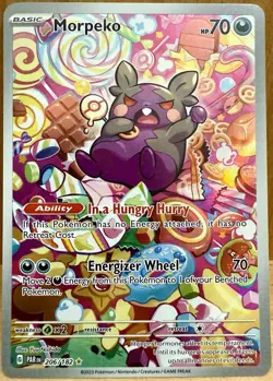 Pokemon Morpeko Illustration Rare Holo Card 206/182 Sv04: Paradox Rift LP/NM - Image 1