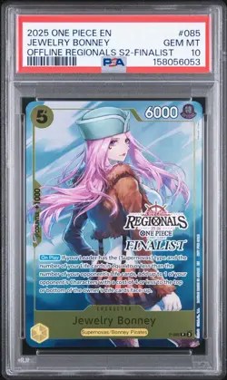 2025 ONE PIECE OFFLINE REGIONALS PACK 2025 SEASON 2 #085 JEWELRY BONNEY PSA 10 - Image 1