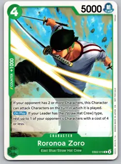Roronoa Zoro (Tournament Pack 2025 Vol. 3) EB02-019 One Piece Promotion Cards NM - Image 1