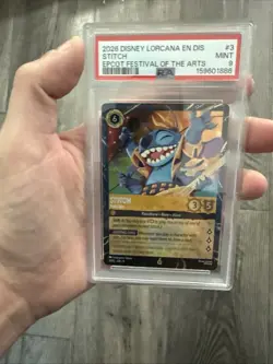 2026 DISNEY LORCANA EN DIS-MAGICAL PLACES PROMO #3 STITCH ROCK STAR PSA 9 - Image 3