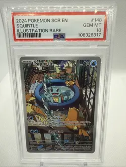 Pokemon 2024 SCR En-Stellar Crown #148 Squirtle Illustration Rare PSA 10 GEM - Image 1
