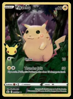 Pokemon Cards Pikachu 005/025 Holo Celebrations Holo Rare NM *13 - Image 1