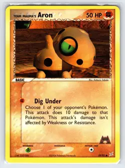 Team Magma's Aron 59/95 2004 EX Team Magma Vs. Team Aqua Pokemon Card - Nm - Image 1