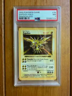 Zapdos Shadowless PSA 7 Pokemon Base Set Holo Rare - Image 1