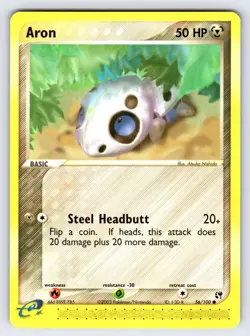 Aron 56/100 2003 EX Sandstorm Pokemon Card TCG e-Series Common - Lp/Vlp - Image 1