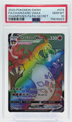 Pokemon Charizard VMAX Champions Path 074/073 Rainbow PSA 10 Gem Mint TCG - Image 1