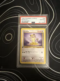 PSA 10 GEM MINT 1999 POKEMON JUNGLE 56 MEOWTH 1ST EDITION ENGLISH - Image 1