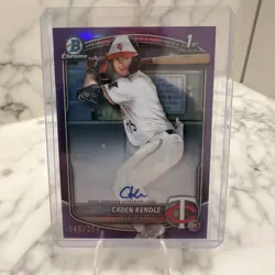 CADEN KENDLE 2025 BOWMAN CHROME 1ST PURPLE REFRACTOR ON CARD AUTO /250 TWINS - Image 1