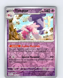 Pokemon TCG Tinkaton S&V Paldea Evolved 105/193 Reverse Holo Rare Card NM - Image 1