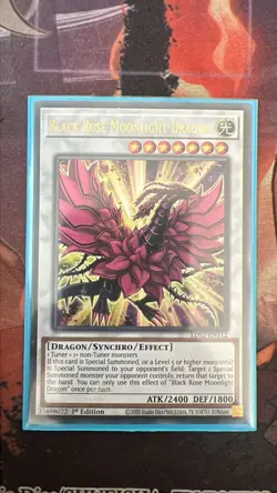 Black Rose Moonlight Dragon 1st Ed Ultra Rare Gold LDS2-EN112 Yu-Gi-Oh! - Image 1