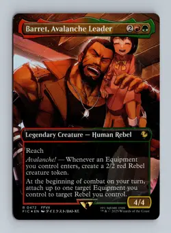 Barret, Avalanche Leader (Borderless Chocobo Track Foil) 472 MTG Commander (FIC) - Image 1