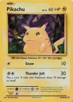 Pikachu (Cracked Ice Holo) 35/108 Holo Holo Rare Deck Exclusives Pokemon NM - Image 1