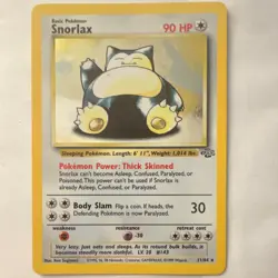 Pokemon Snorlax Jungle 11/64 Holo Rare Unlimited English 1999 90 HP 30 Attack - Image 3