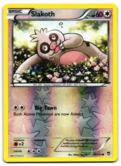 Slakoth 81/111 - 🌊 Furious Fists Common Pokemon TCG Reverse Holo 🖤 - LP - Image 1