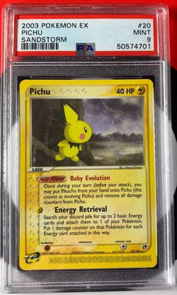 Pichu 20/100 Sandstorm Rare Pokemon EX 2003 PSA 9 MINT E-Reader - Image 1