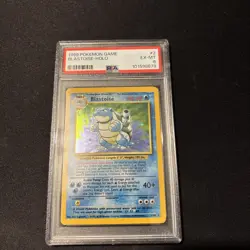 Pokemon PSA 6 Base Set Unlimited "Stage" Error Blastoise 2/102 - Image 4