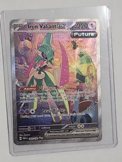 Pokemon TCG Iron Valiant EX Paradox Rift 249/182 Special Illustration Rare Card - Image 1