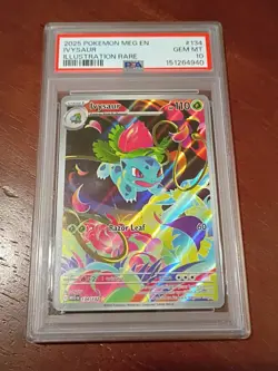 IVYSAUR 2025 POKEMON MEGA EVOLUTION ILLUSTRATION RARE #134/132 PSA 10 - Image 1